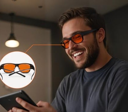 Orange Blue Light Glasses view 3